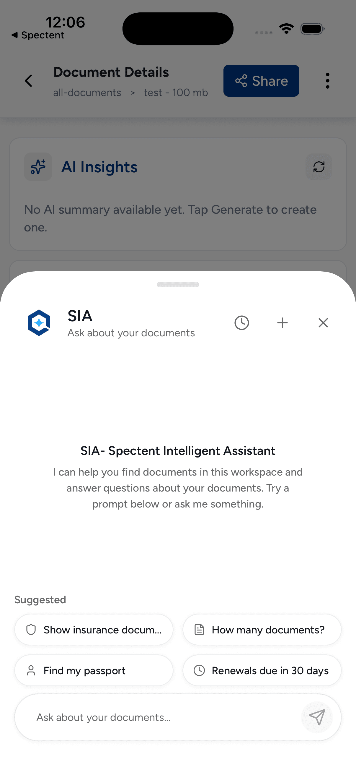 Spectent DMS — SIA assistant